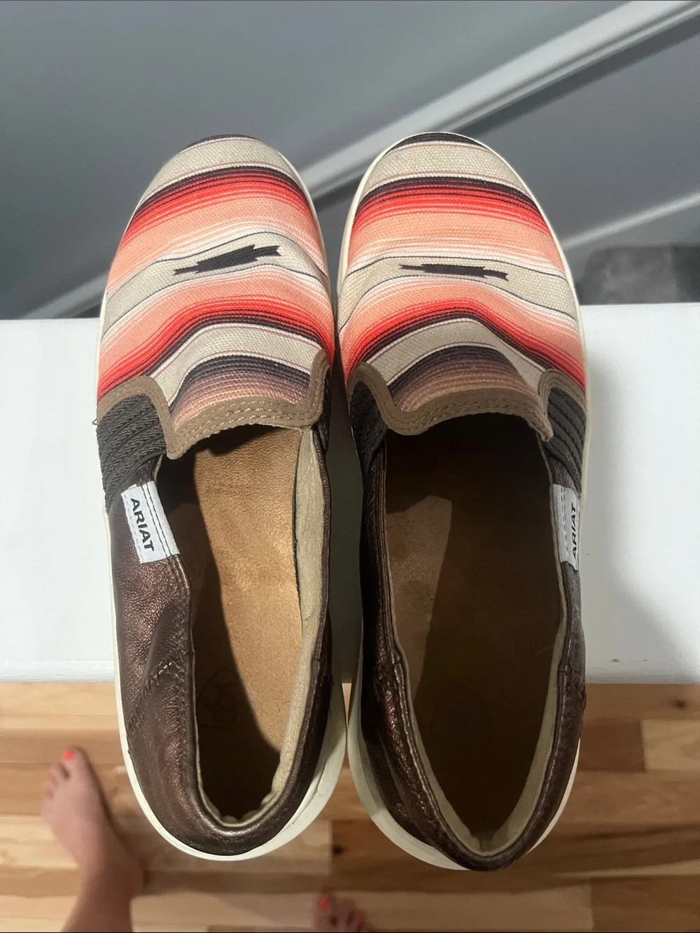 Ariat Ryder Women's 7 B 7B Western Aztec Slip On Shoes in Multicolor Serape